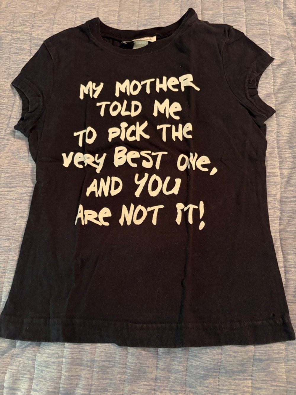 Self Esteem Black Short-Sleeve Tee with White Slogan